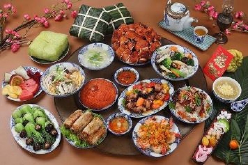 Vietnamese lunar new year food in Viet Nam