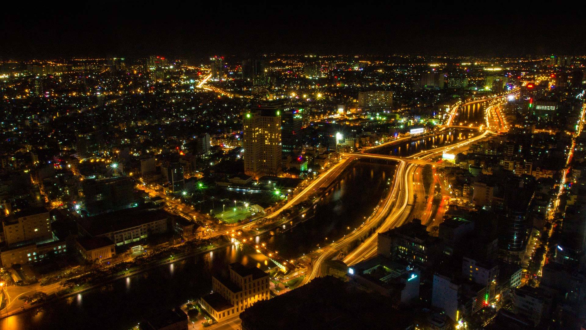 East-West highway night time